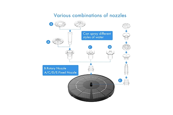 AISITIN 3.5W Solar Fountain Pump for Water Feature gal2