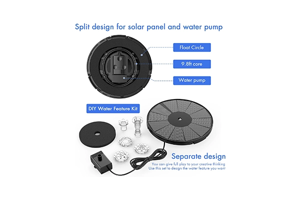 AISITIN 3.5W Solar Fountain Pump for Water Feature gal3