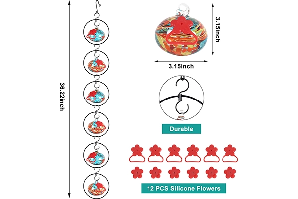 Flexible 6-Circular Hummingbird Feeder ban2