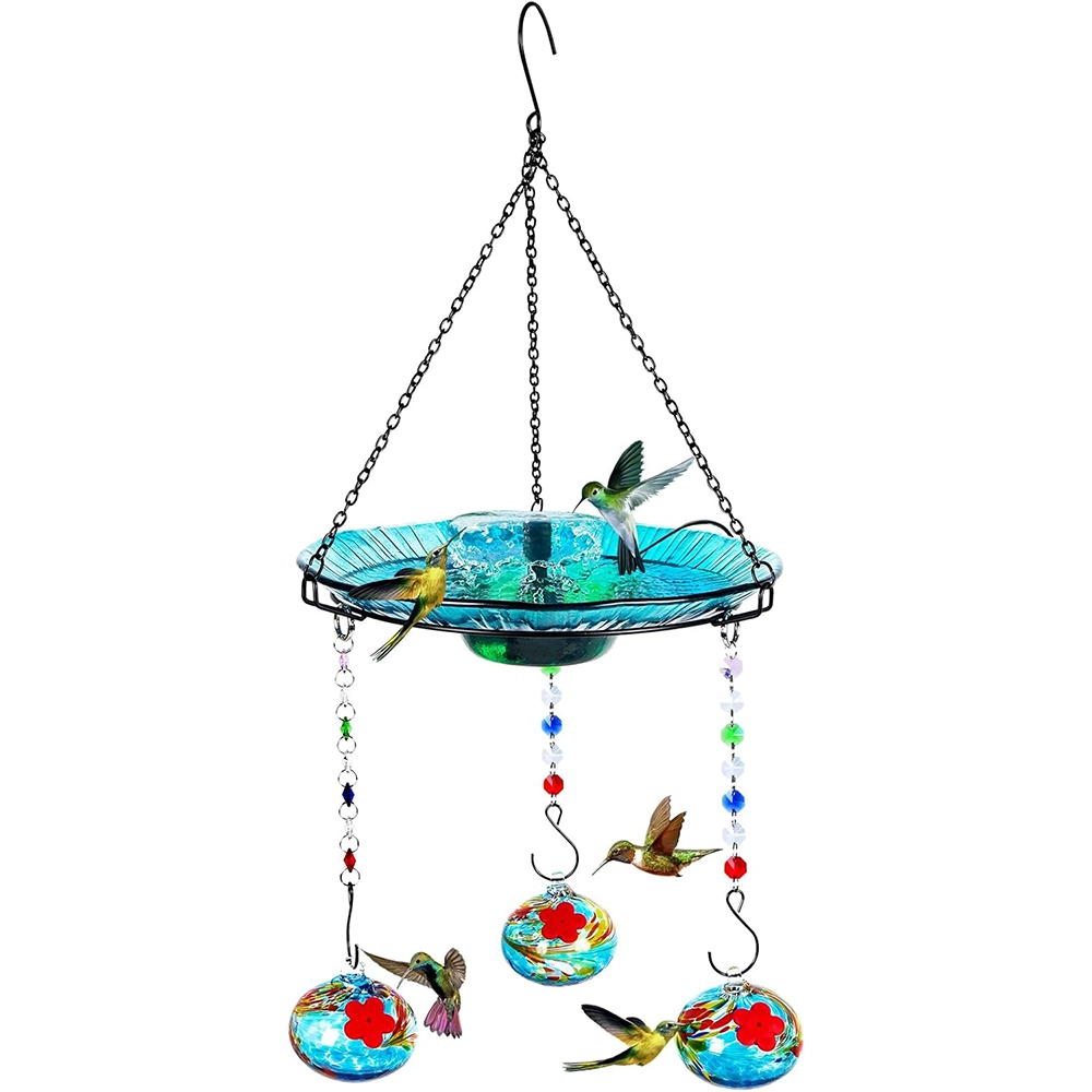 Hummingbird Feeder and Bird Bath