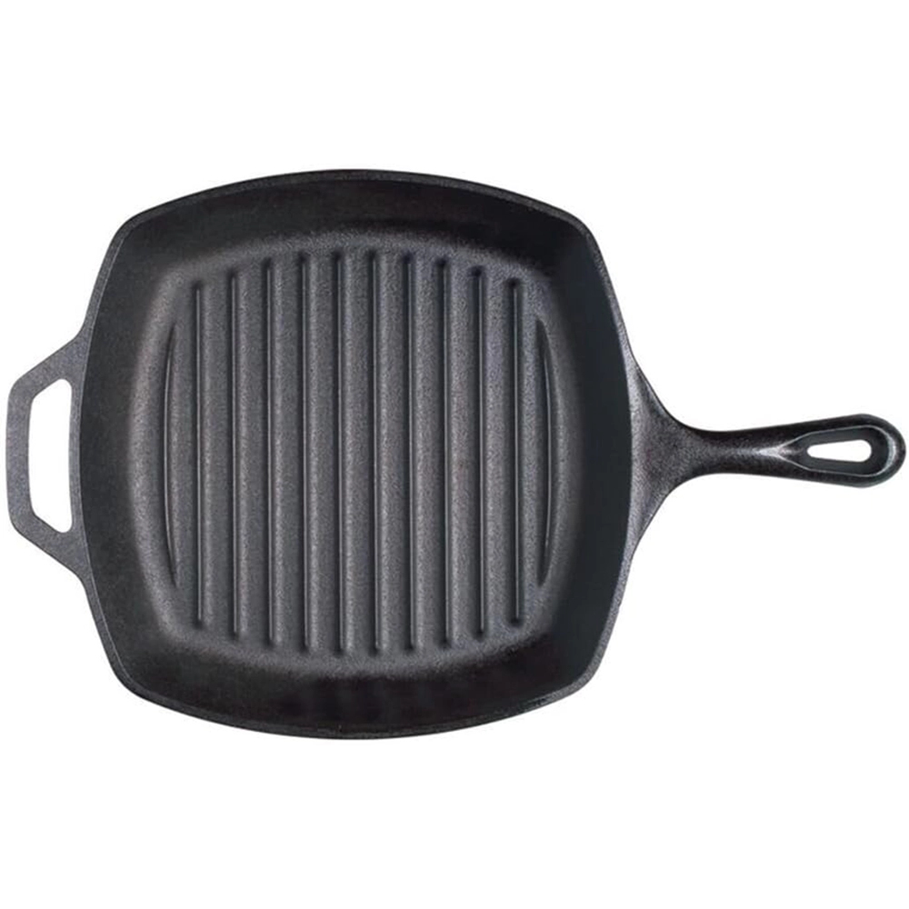 Lodge 10.5 Inch Pre-Seasoned Cast Iron Square Grill Pan